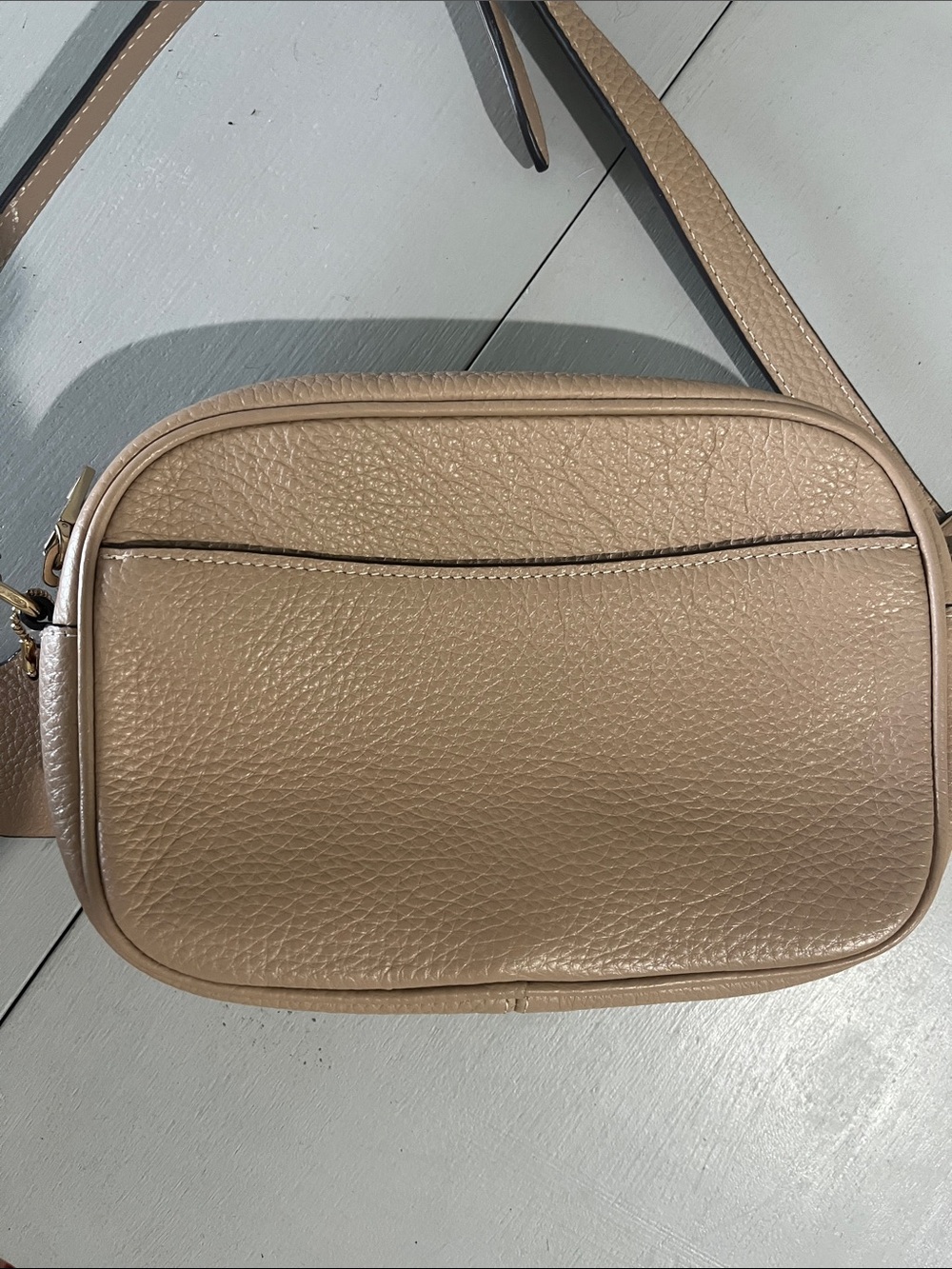 Coach Pebbled Leather Crossbody in Nude Tan - Picture 5 of 11